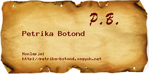 Petrika Botond névjegykártya